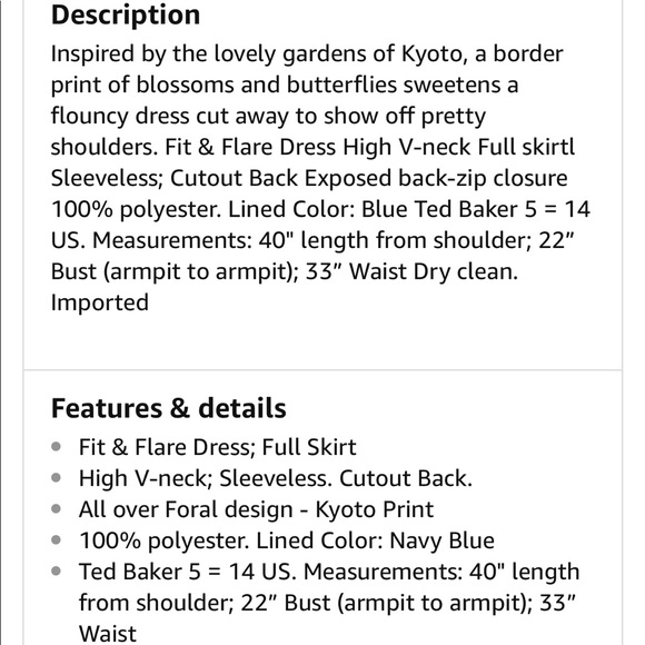 Ted Baker Bethah Kyoto floral Fit &Flare dress - Picture 8 of 8